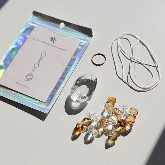 Kit de fabrication DIY pour attrape-soleil de couleur transparent et ambre