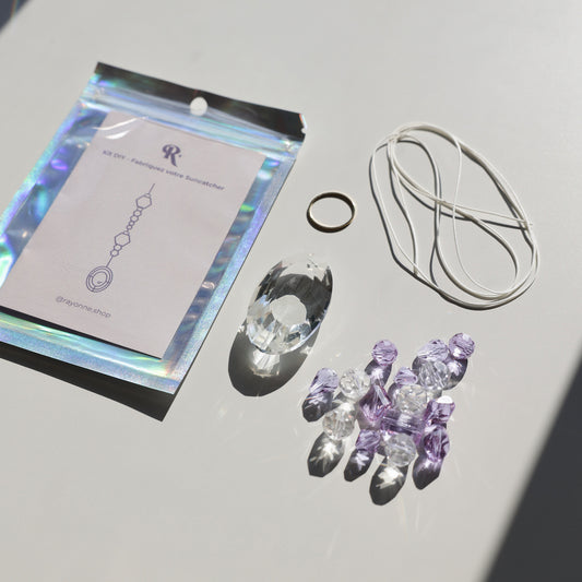 kit de fabrication de suncatcher transparent et violet, fabrication facile et sans outil nécessaire