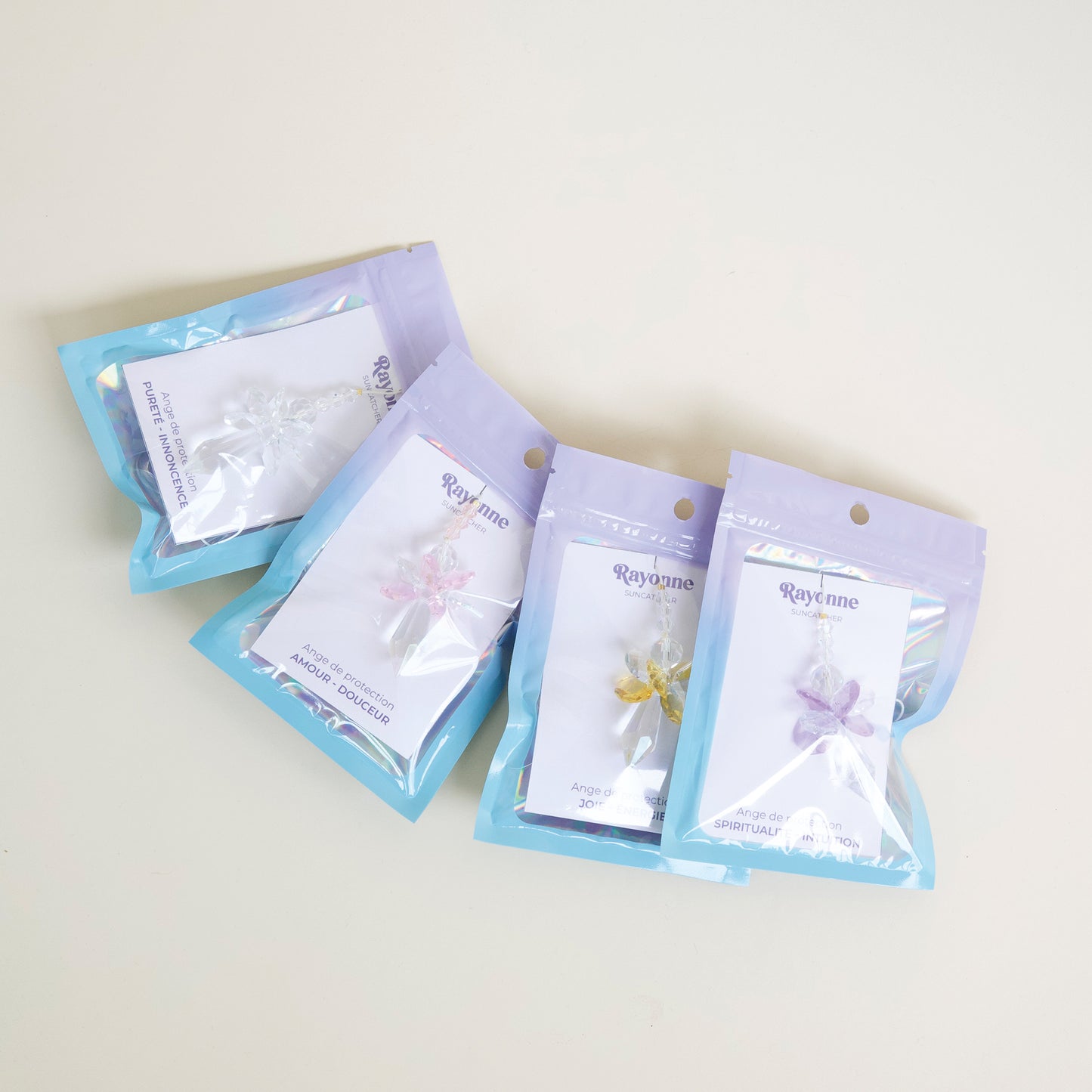 Suncatchers Anges pour le réseau revendeurs de la marque Rayonne (concept-stores, boutiques, points de vente)