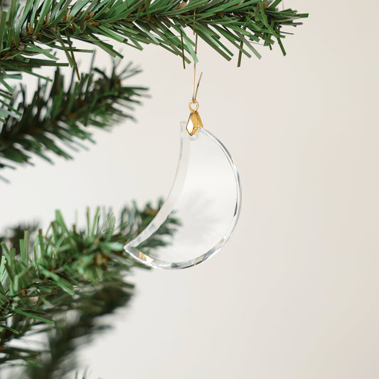 cristal de sapin de noel en forme de lune