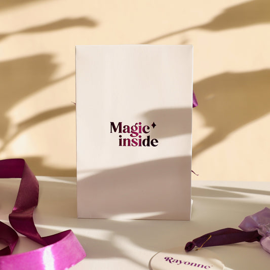 pochette cadeau rayonne violet