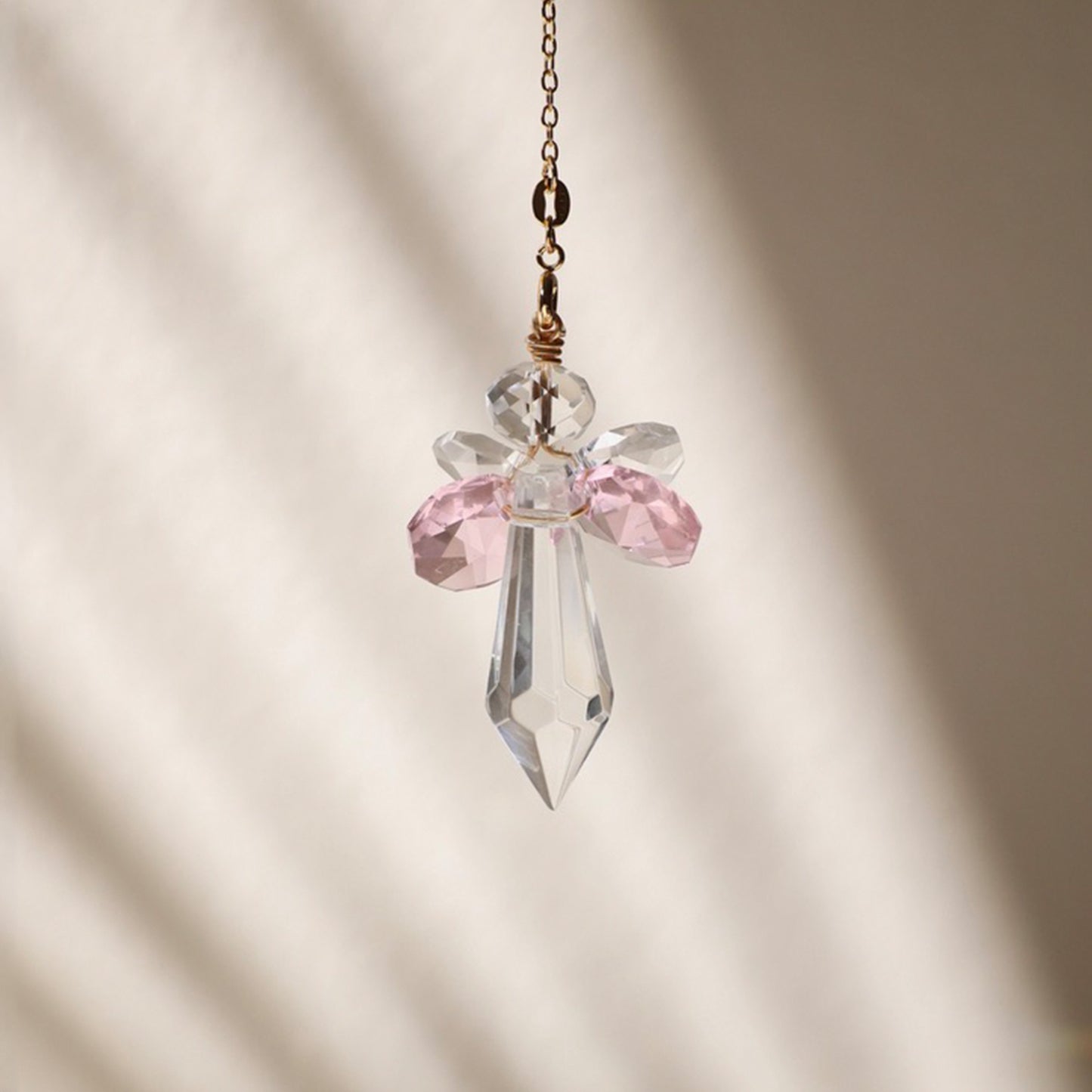 Ange en cristal rose et transparent, Rayonne®