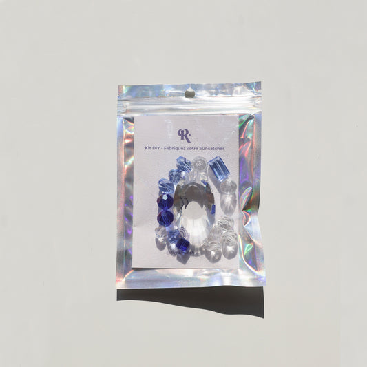 Kit DIY Suncatcher avec cristaux bleus et transparents, montage facile sans outils nécessaires