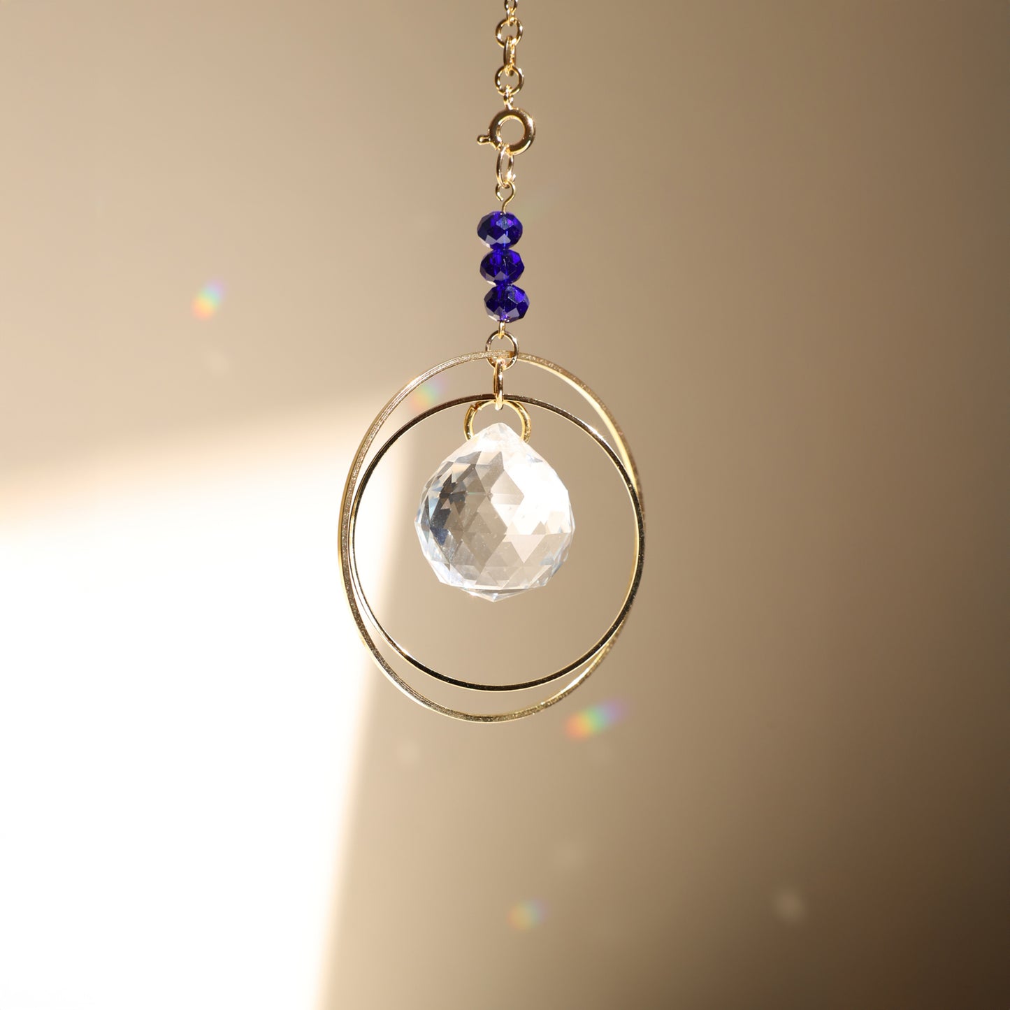 Suncatcher avec cristal et pierres bleues Rayonne®