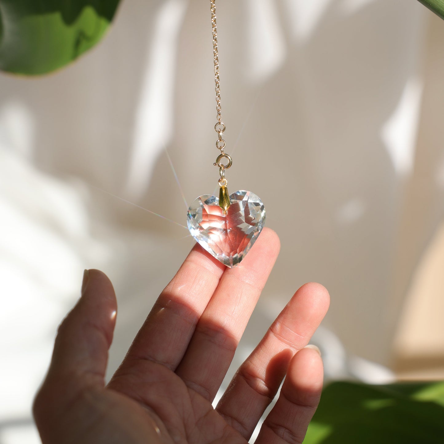 suncatcher en cristal en forme de coeur
