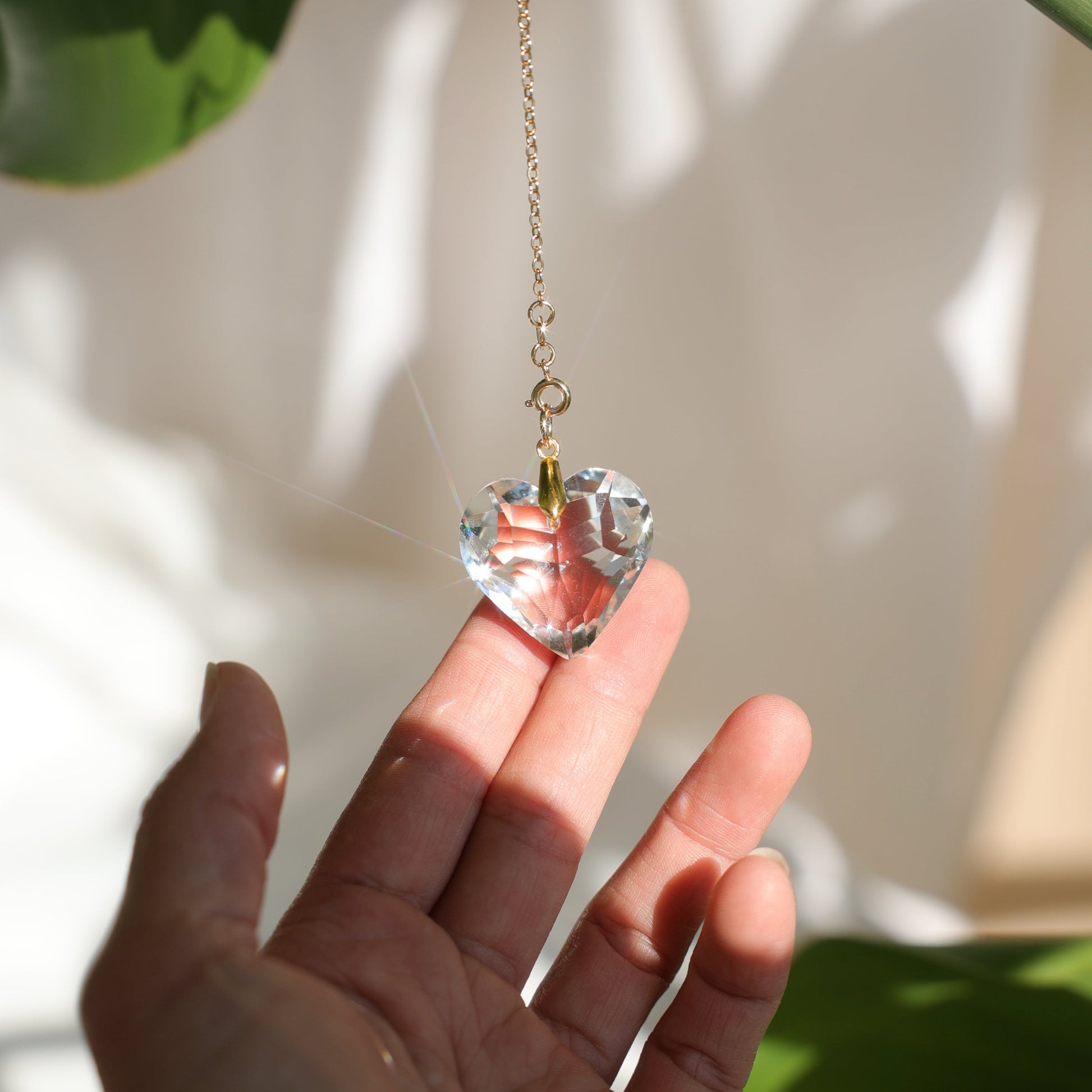 suncatcher en cristal en forme de coeur
