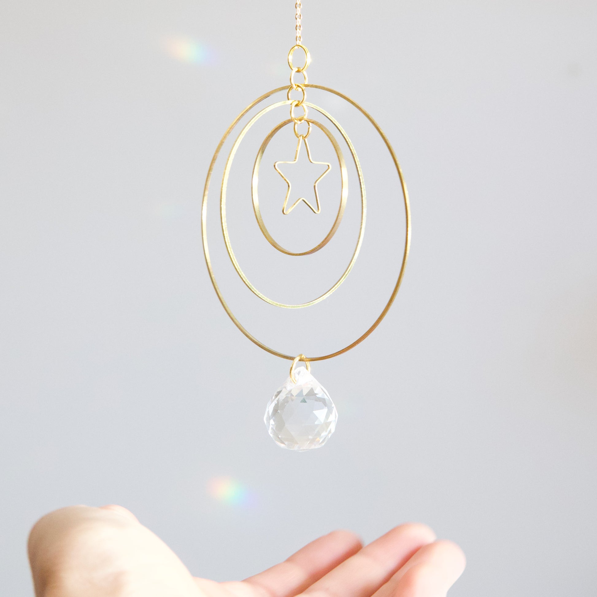 suncatcher en cristal swarovski et etoile en laiton