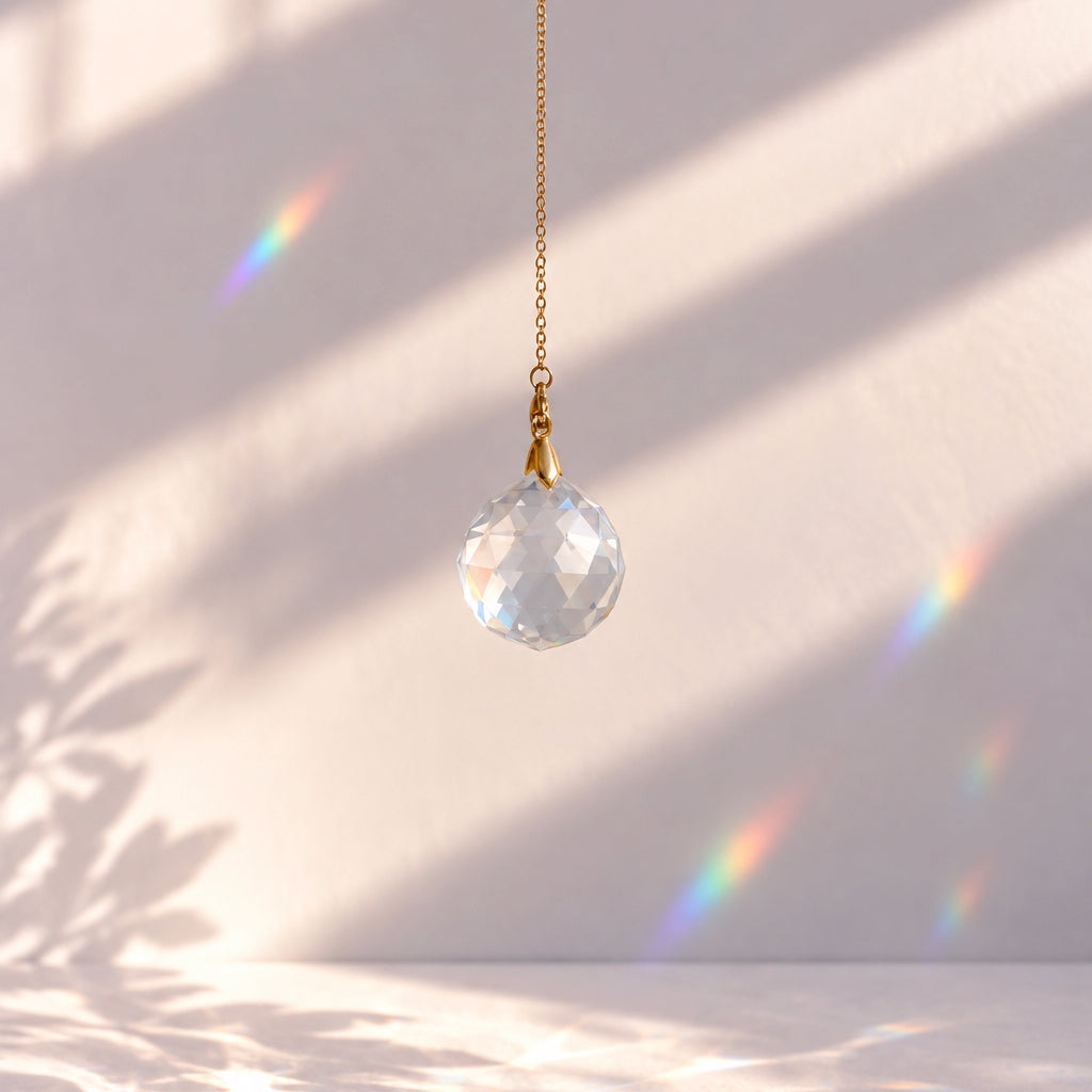 Boule cristal suncatcher avec chaine 
