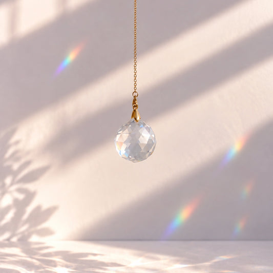 Boule cristal suncatcher avec chaine 