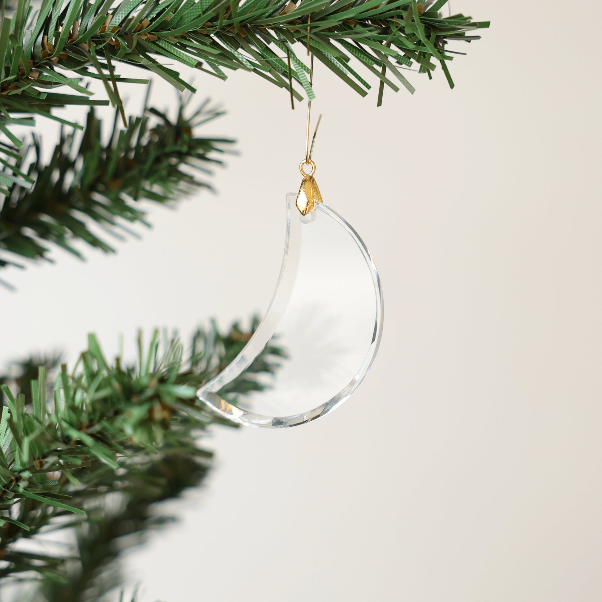 cristal de sapin de noel en forme de lune