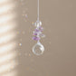 petit suncatcher en cristal violet et transparent 