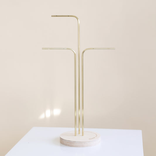 présentoir à suncatchers rayonne en bois et laiton 