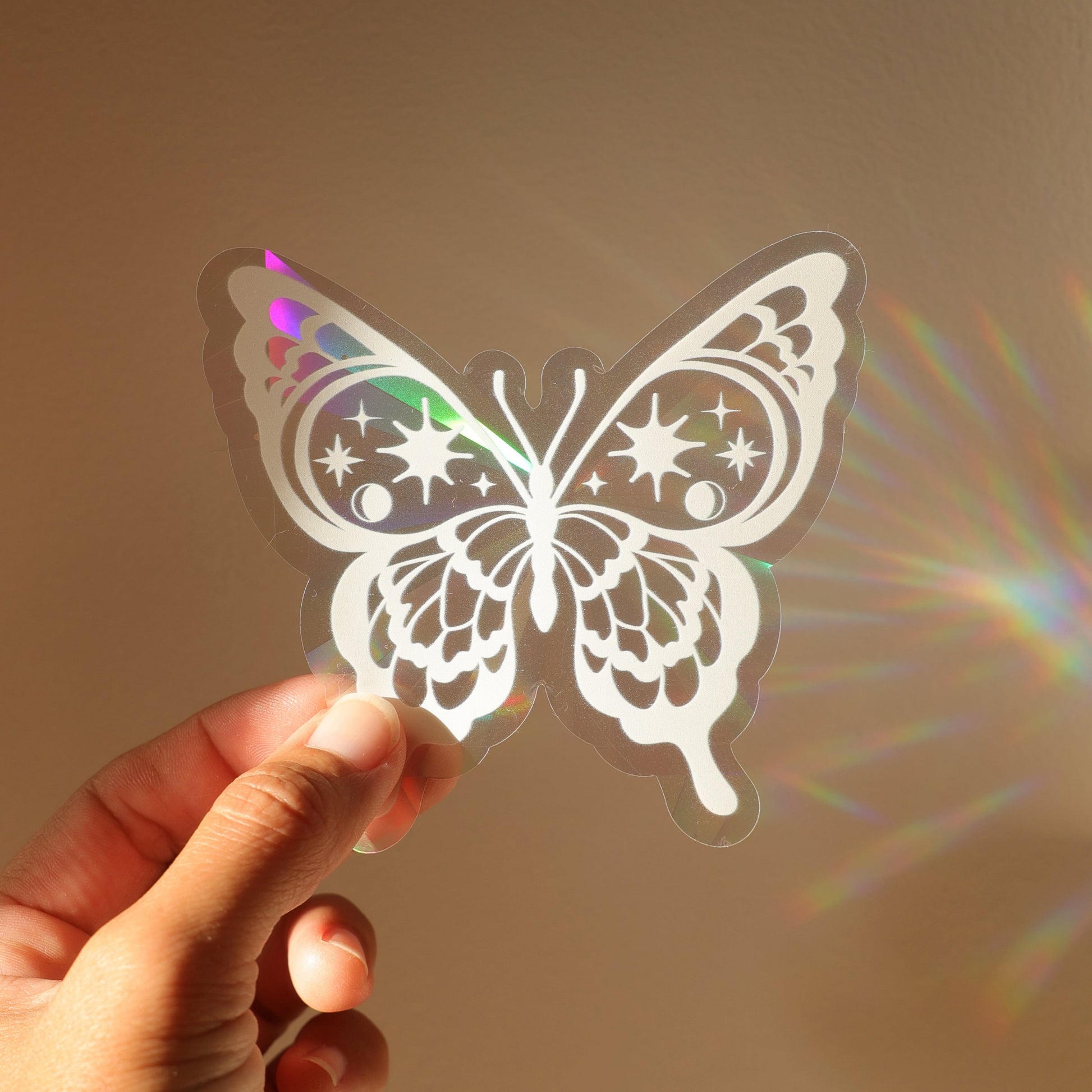 sticker suncatcher de fenetre en forme de papillon