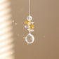 suncatcher en cristal jaune et transparent 